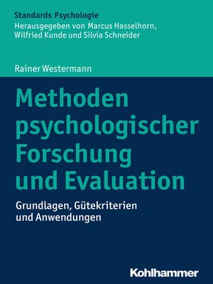 cover image of Methoden psychologischer Forschung und Evaluation